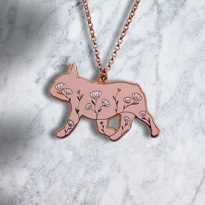 Rose Gold French Bulldog Necklace Charm