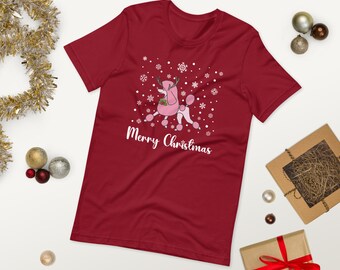 Reindeer Christmas Poodle Unisex T-Shirt