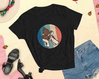 Vintage Brown Parti Poodle Women's T-Shirt, Poodle Lover Gift