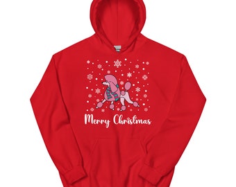 Christmas Poodle Scarf Unisex Hoodie