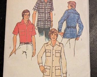 vintage an・an no.38 Vintage Simplicity 6956 Teen and Mens Shirt Sewing Pattern