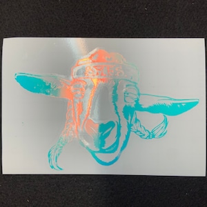 Billy Strings - Sober Goat BMFS holographic mirror (shinny) vinyl car decal/water bottle/laptop sticker 5.5in x 3.5in . Weatherproof vinyl