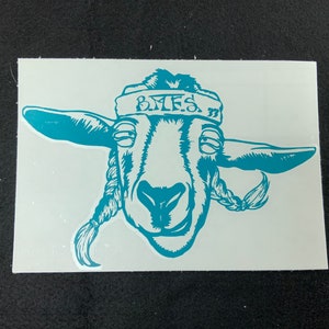 Billy Strings - Sober Goat BMFS Teal car decal/water bottle/laptop sticker 5.5in x 3.5in . Weatherproof orical 651 vinyl.