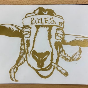 Billy Strings - Toasted Goat BMFS Gold vinyl car decal/water bottle/laptop sticker 5.5in x 3.5in . Weatherproof orical 651 vinyl.
