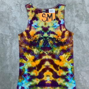 Sm - Goat Smoken Band - Ice Dye Tank top Unisex Tie dye Gildan 100% cotton