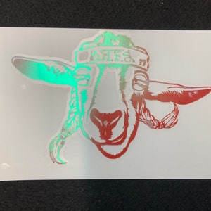 Billy Strings - Toasted Goat BMFS holo rose (matte opal) vinyl car decal/water bottle/laptop sticker 5.5in x 3.5in . Weatherproof vinyl.