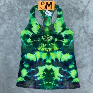 Sm - Goat Smoken Band - Ice dye - Ladies  Racerback Tank