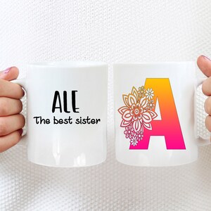 Personalized Initial Mug, Floral Letter Alphabet Mug, Letter A Mug, Custom Mug, Coffee Mug, Personalized Mug, Customized Mug, Birthday Gift