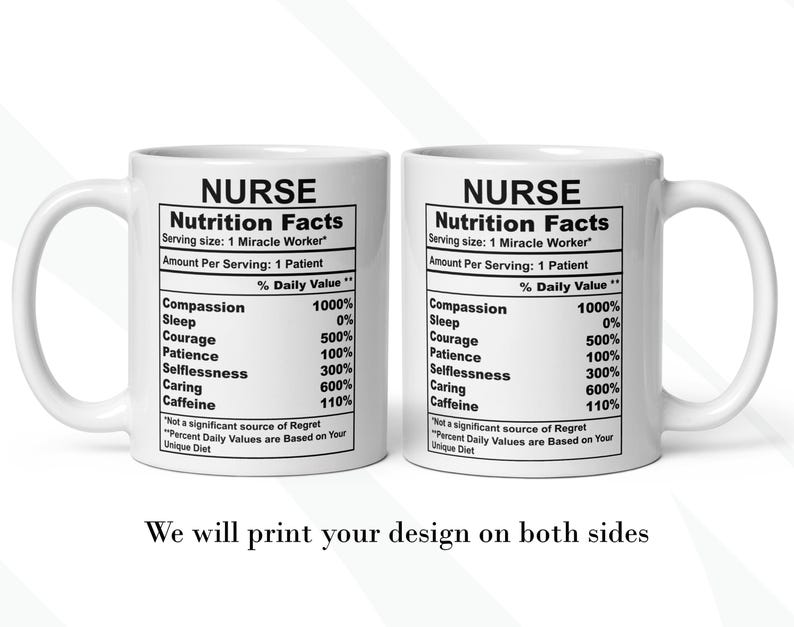 COFFEEMUGHOUSE Nurse Nutrition Facts Mug