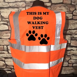 This is my Dog Walking Vest High Viz Vis Waistcoat safety Reflective Clothing Hi Visibility Safe Training Clothing Night Walks Walker gift,