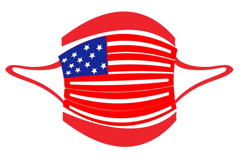 American Flag facemask SVG PNG clipart Elements | Etsy