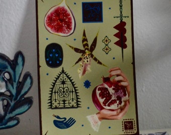Fruit of our bodies illustrated vinyl sticker sheet