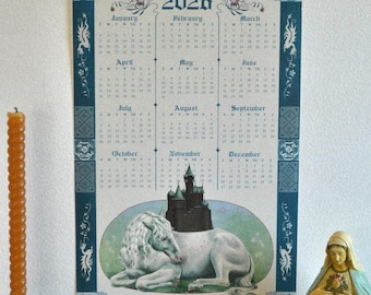 2026 Illustrated Castle Calendar, 12x18" One-Page
