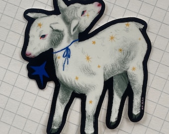 Two-headed lamb vinyl sticker
