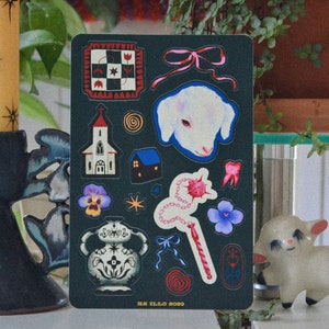 Illustrierter Morgenstern aus Vinyl-Stickerbogen