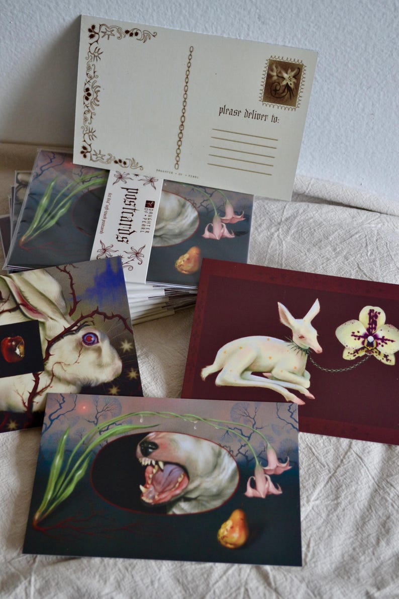 White Rabbit Postcard Fine Art Postcard (pack of 6) - Etsy
