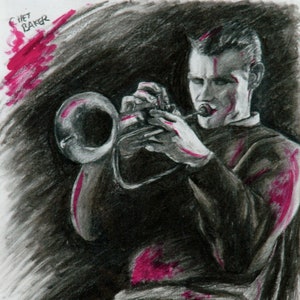 Chet Baker - Original Charcoal drawing