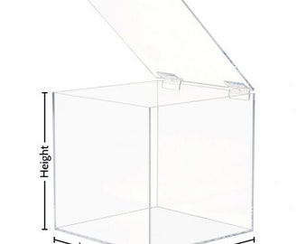 Clear Acrylic Box with Hinged Lid