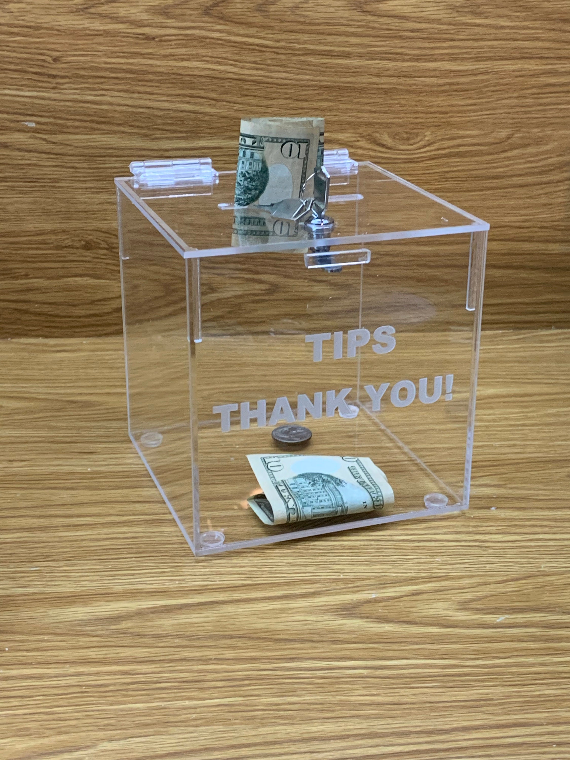 Acrylic Donation Box With Cam Lock . Tips Acrylic Box Etsy