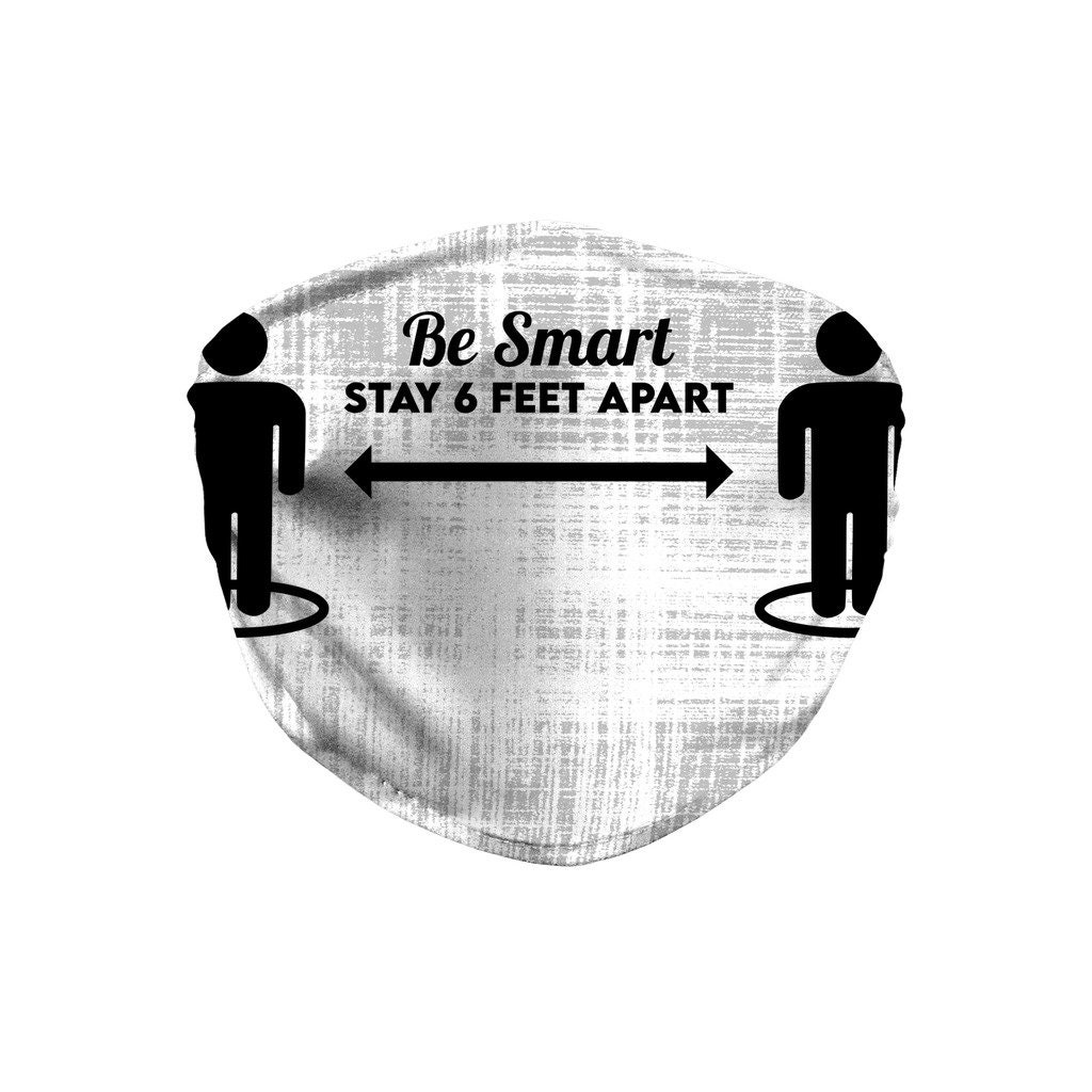 Be Smart Stay 6 Feet Apart Sublimation Face Mask 7 Layers Etsy
