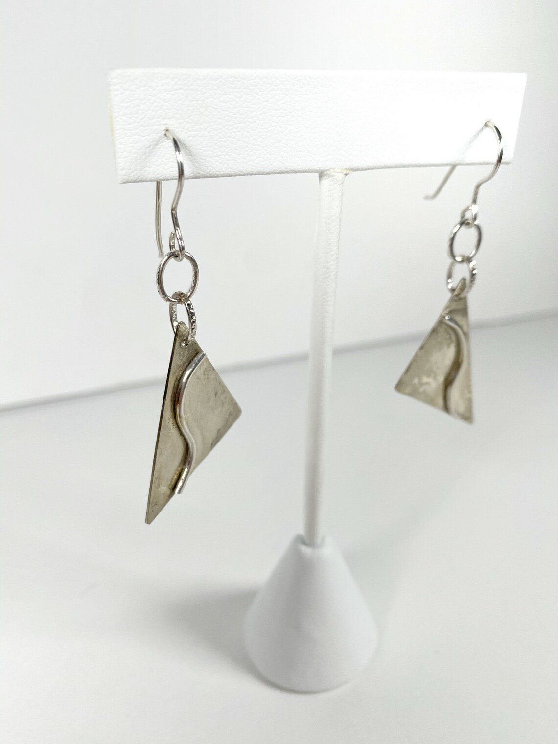 Sterling Silver Triangle Earrings Etsy