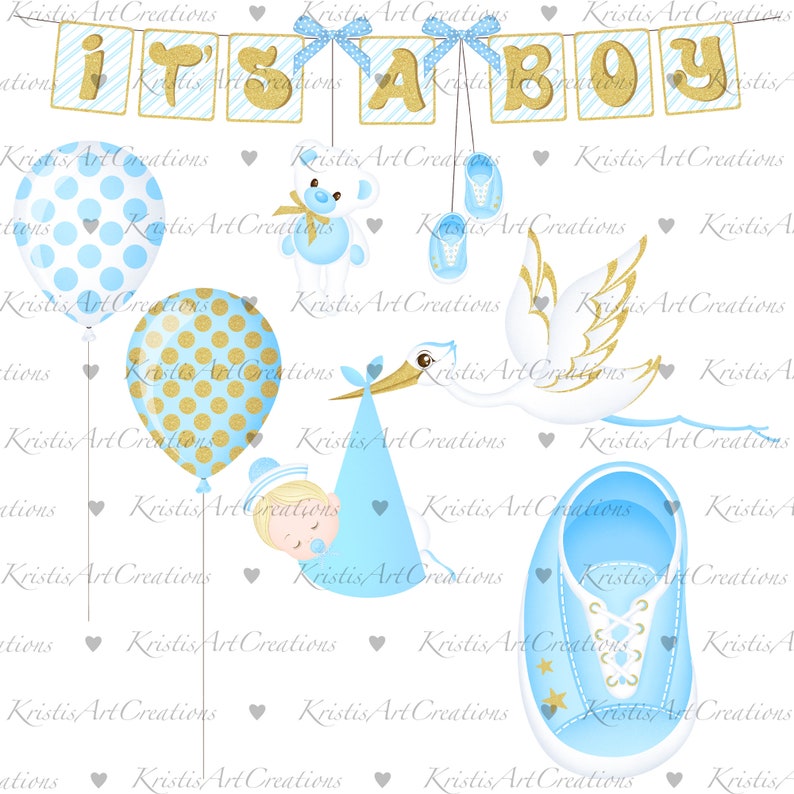 It's a Boy Clipart, Baby Boy Clipart, Baby Clipart, Baby Shower Clipart