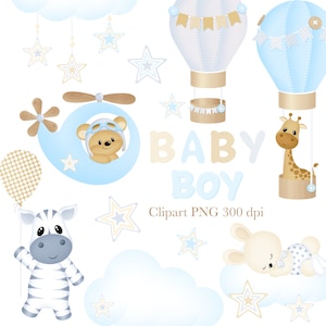 Baby Boy Clipart, Baby Clipart, Baby Shower Clipart, 1st Birthday Clipart, Birthday Clipart, Boy Clipart, Blue Clipart, Baby Digital Clipart