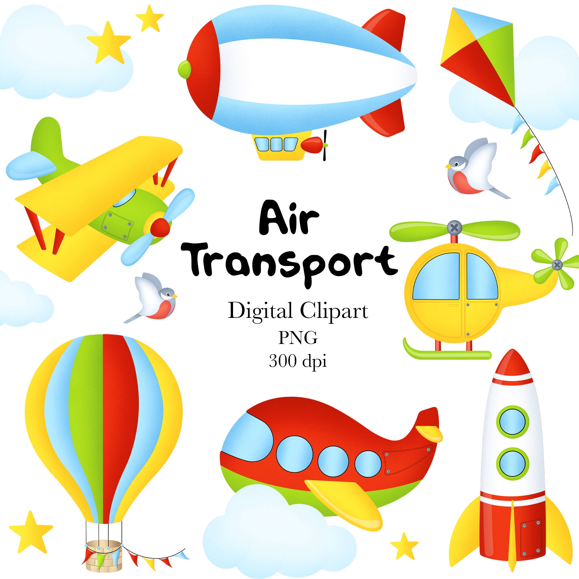 Air Transport Clipart, Transportation Clipart, Travel Clipart, Air
