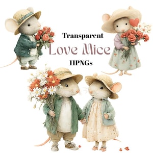 Dapper Mouse Clipart, Mother's Day Gift, Nursery Wall Art, Digital Prints, Storybook Mice, Love Theme Graphics, Vintage Clothes, Mouse Art