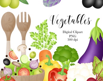 Vegetables Clipart, Food Clipart, Multicolor Clipart, Salad Clipart, Tomato Clipart, Vegetable Clipart, Vegetables Digital Clipart, PNG