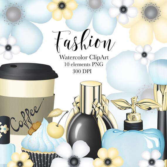 Fashion Clipart, Blue Clipart, Digital Clipart, Perfume Clipart, Floral, Food Clipart, Clipart, Digital Fashon Clipart, Beauty Clipart