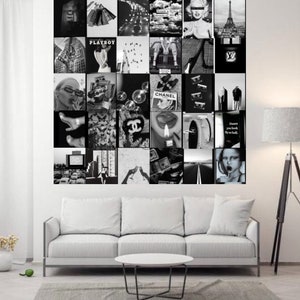May include: A black and white collage of images featuring fashion, luxury brands, and cityscapes. The collage includes images of Chanel, Louis Vuitton, and the Eiffel Tower.