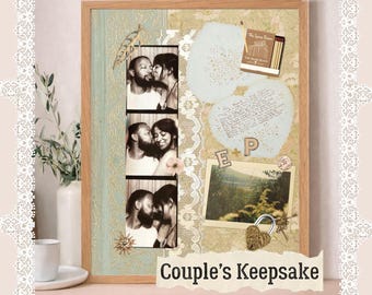 Collage personalizado para parejas: regalo de aniversario personalizado, marco de fotos para la historia de amor, decoración de pared para recordar la relación, recuerdo de la relación.