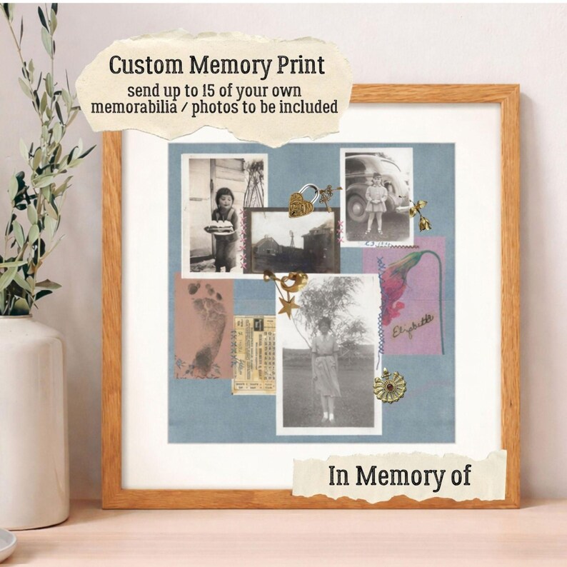 Custom in Loving Memory Collage, Memorial Photo Print, Personalized ...