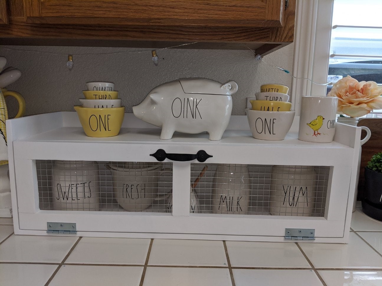 Chicken Wire Wall Shelf Kitchen Counter Shelf Cabinet Box Display