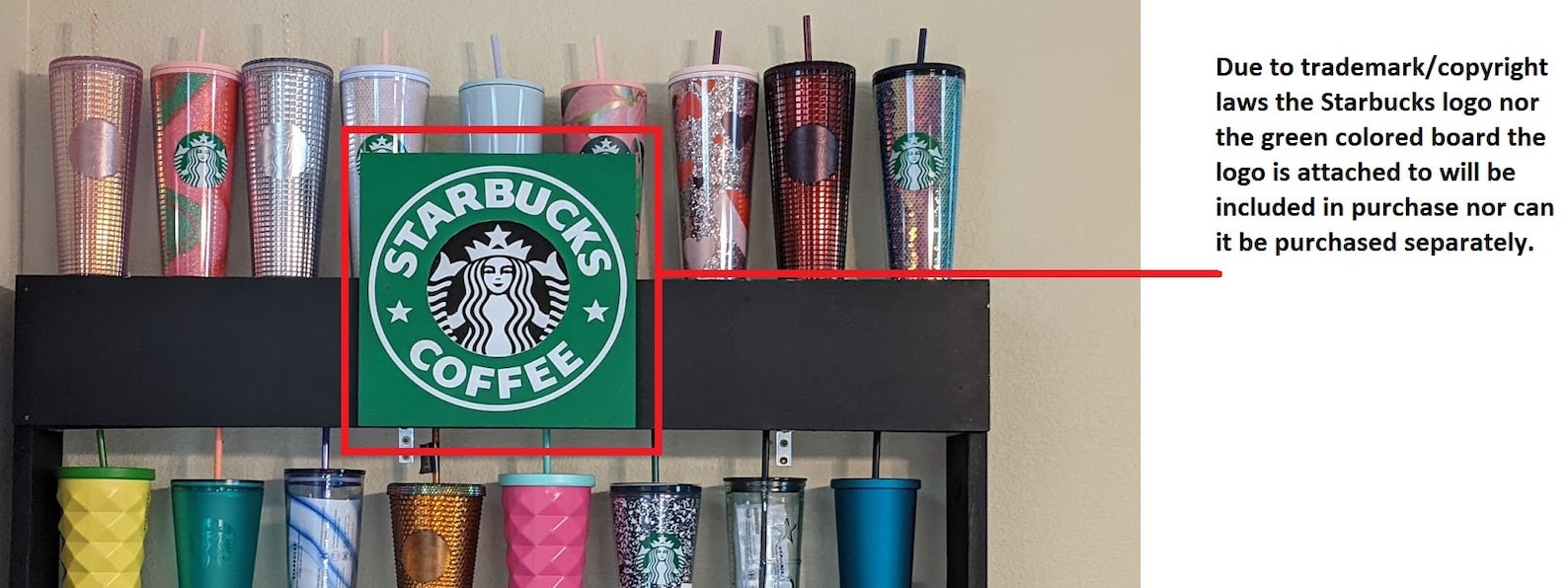 Starbucks Tumbler Cup Cold Cup Holder Rack Shelf Display Etsy
