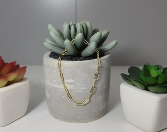 24k Gold-Filled Paperclip Chain Bracelet
