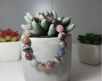 Botswana Agaat Kralen Armband