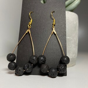 Lava Bead Teardrop Earrings