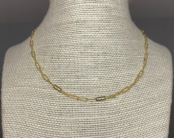 24k Gold-Filled Paperclip Chain Necklace