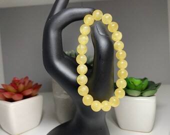 Honey Yellow Calcite Beaded Bracelet