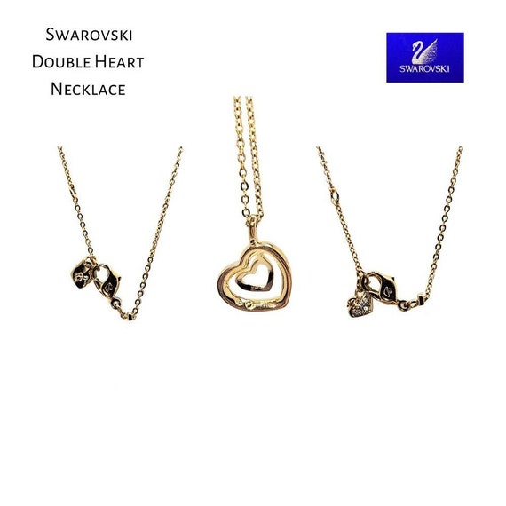 Swarovski Crystal Gold Plated Double Heart Sparkl… - image 3