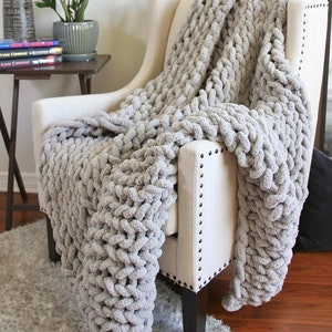 Thick grey blanket on sale