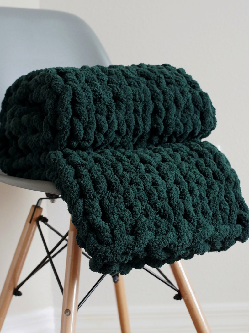 Sage Green Blanket Sage Throw Blanket Large Chunky Knit Etsy