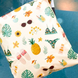 14.5&quot; x 19&quot; Recyclable Poly Mailers in Tropical Summer / Eco-friendly Mailer Bags, Small Business Supplies, Cute Boho Mailer | Happy Mail