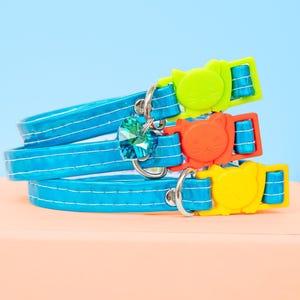 Electric Blue // Holographic // Solid // Quick Release // Customizable // Cat Collar