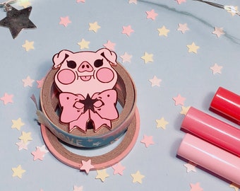 Cute Pink Pig Enamel Pin