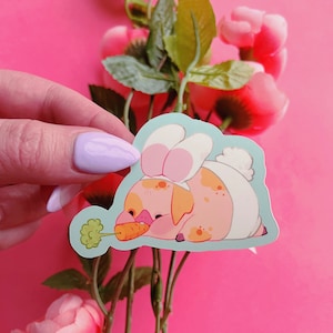 Vinyl Matte 2.7” x 2” Easter Oink Sticker