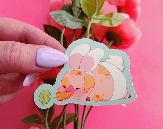 Vinyl Matte 2.7” x 2” Easter Oink Sticker