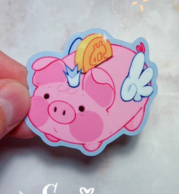 Vinyl 2.1" x 1.9" Glossy Die Cut Piggy Bank Sticker